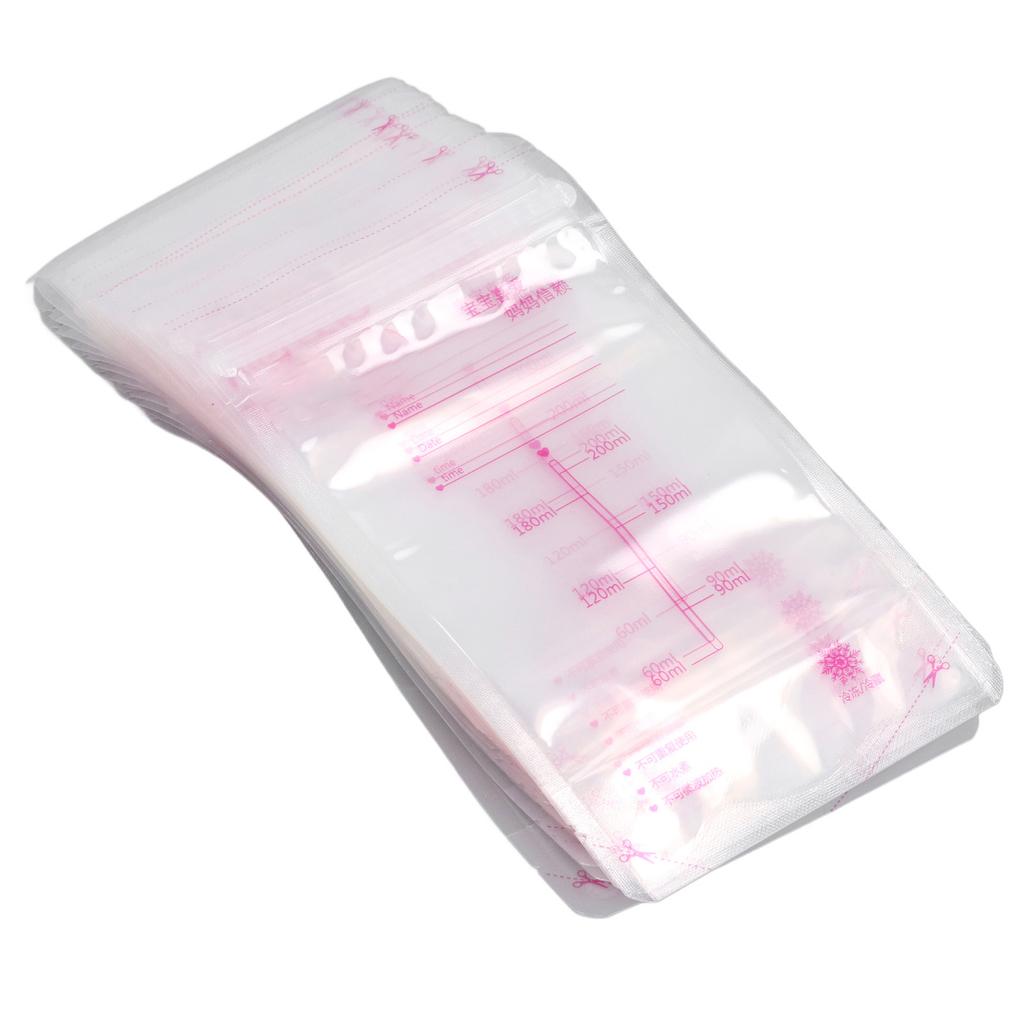 30 Stück Muttermilch-Aufbewahrungsbeutel 200 ml Einfach zu bedienen Baby-Grundausstattung Doppelt versiegelte Milchaufbewahrungsbeutel zum Füttern Gefrierschrank