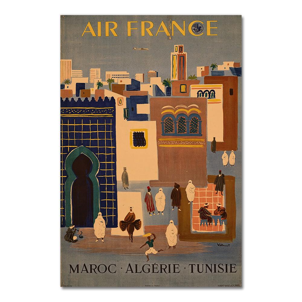 Vintage veggbilder Kraft plakat belagt veggklistremerke Hjemmedekorasjon Gave Reise til Europa Japan av Air France Lerretsmaling