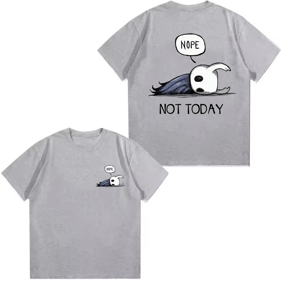 Funny Hollow Knight Nope Not Today Print T Shirt Children Clothing Boys Girl Summer Casual Short Sleeve Tee Kids Round Neck Tops