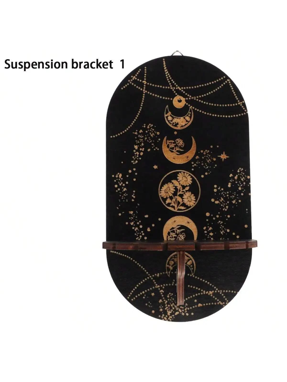 

2pcs/set Black Wall Stand Candlestick Crystal Display Stand Bohemian Hand Stand Hanging Room Decoration