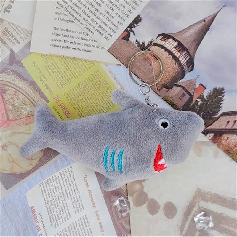11Cm Shark Pendant Plush Toys Stuffed Ocean Animals Shark Dolls Cute Cartoon Small Decorations Christmas Gifts For Girls