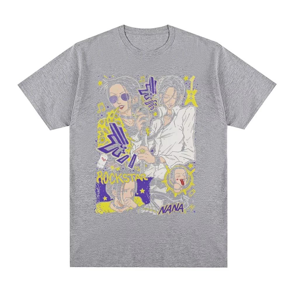 

Men Women Vintage Harajuku Short Sleeve Tshirts Nana Osaki Japanese Manga Black Stones Tshirt Cotton Casual Loose T Shirts 4XL