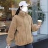 Women S Plus Size Fleece Jacket Open Front Stand Collar Warm Autumn Winter