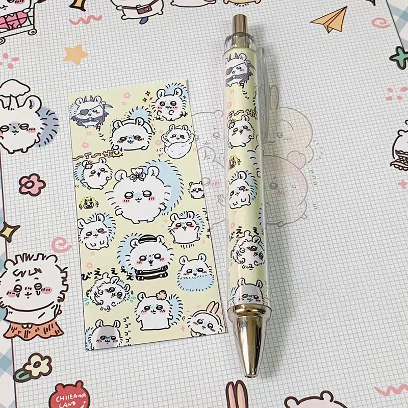 

Мультфильм Аниме Chiikawa Пресс-ручка Hachiware Usagi Милая гелевая ручка для студентов 0,5 мм рулонные бумажные ручки детские канцелярские принадлежности для школы