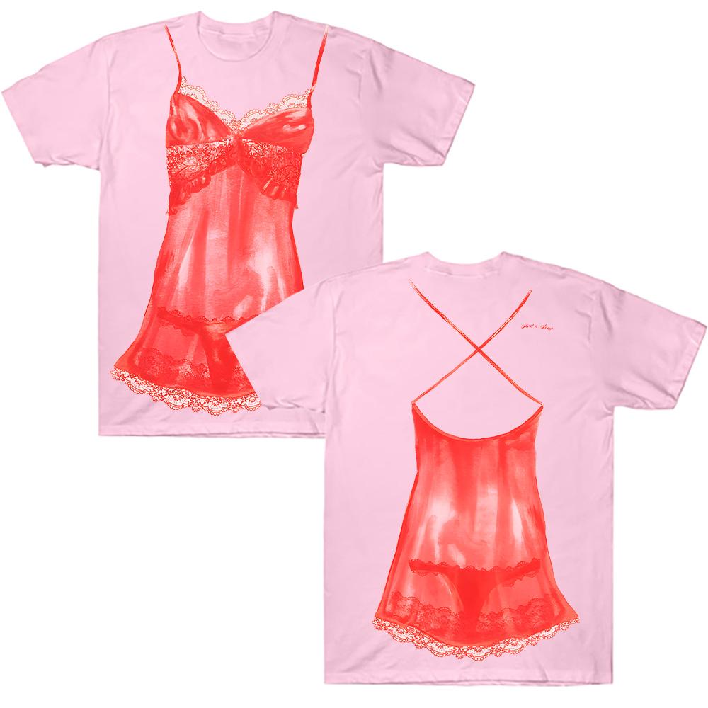 Sabrina Carpenter Red Lingerie Tee Sabrina Carpenter Fans Gifts Clothes Summer Crewneck Graphics Top Casual Cotton Tshirt Unisex