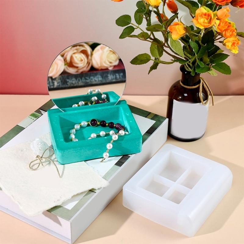 Flexible Silicone Mould for Creating Storage Container Jewelry Storage Box Mould Square/Semicircle Case Making Mold