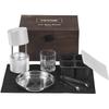 Ice Ball Press Kit, Aircraft Al Alloy Ice Press with Ice Block Mold, Large Mat, Tong, Drip Tray, One Glass