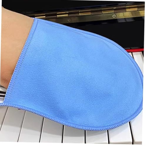 Roczential 2-Pack Piano Gloves, Key Cleaner, Maintenance Supplies, Soft Cleaning Cloth Gloves for Piano Accessories, Double-Sided Cleaning, Absorbent,
