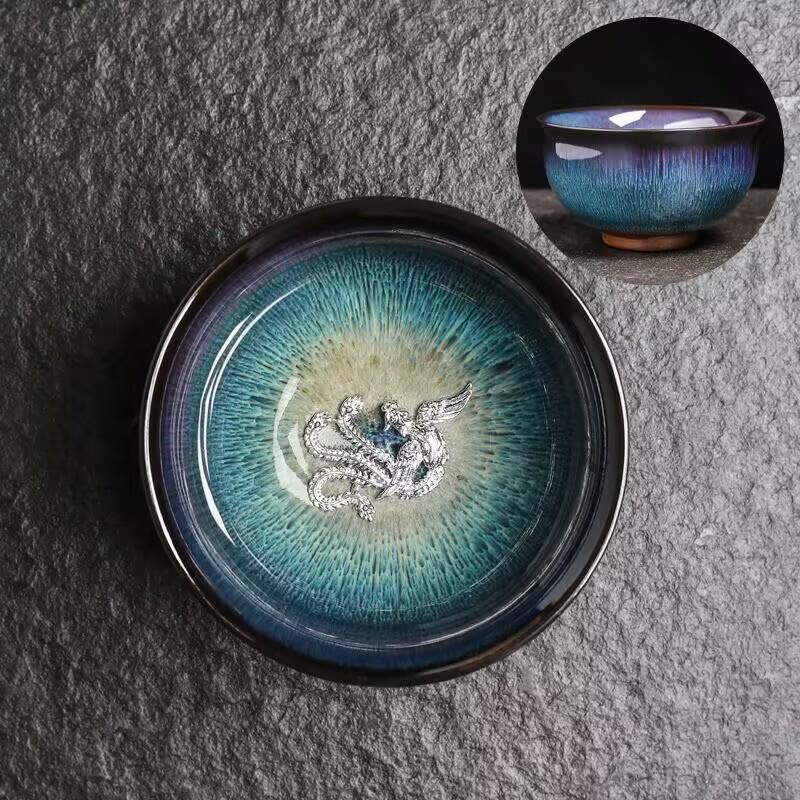 Hongyue Dehua Light Luxury Handwritten Teacup Guochao Chinese Tea Tasting Cup Household Retro Master Cup Single Cup As A Gift