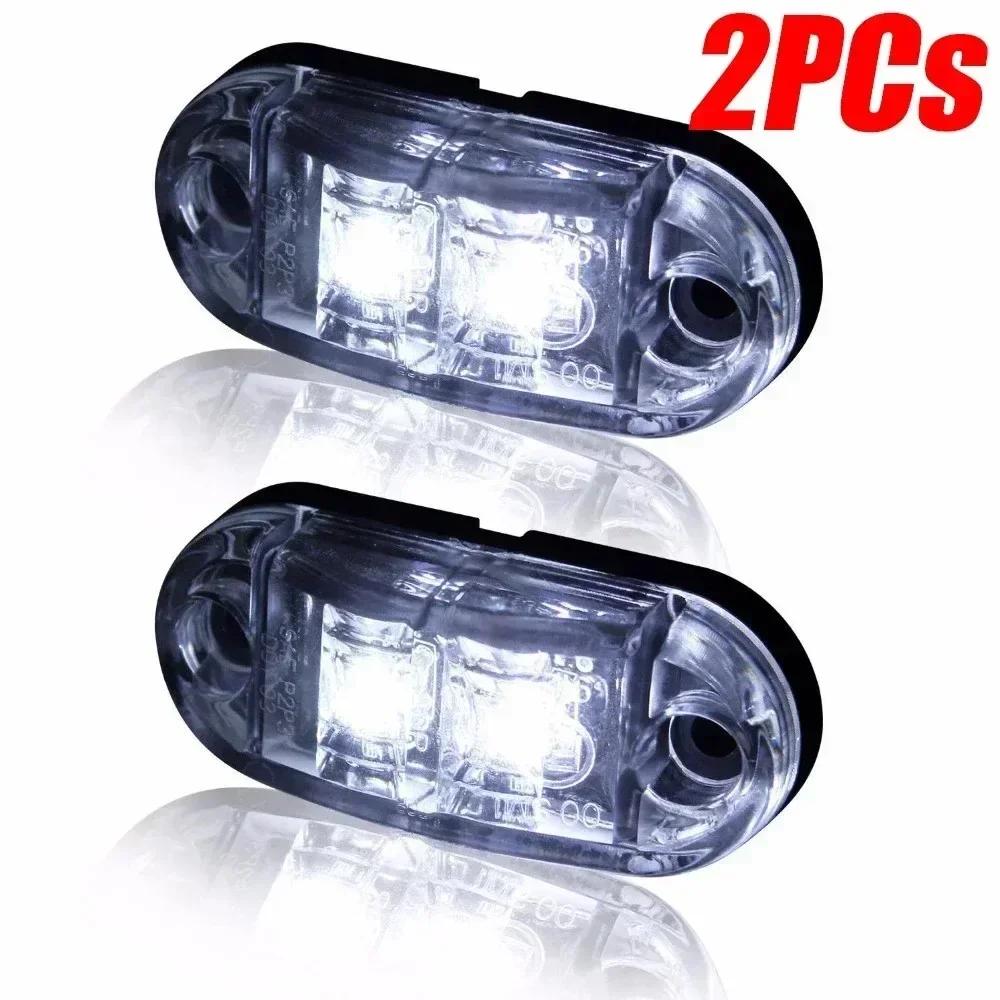 2/4Pcs 12V 24V LED Side Marker Lights Oval Front Rear Clearance Indicator Lamp TruckAccessorie for Truck Van Trailer BUS Caravan