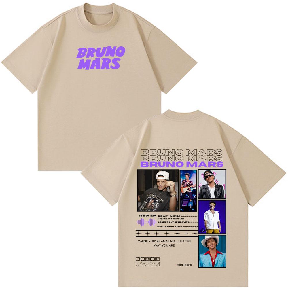 Rapper Bruno Mars Album 2026 Tour Print Tshirt Man Woman Fashion Luxury Tshirt Short Sleeve pure Cotton Casual Aesthetics Tees