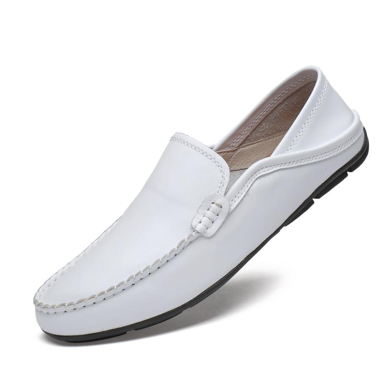 

Мужская обувь из натуральной кожи, роскошные модные повседневные туфли с крокодиловым узором, мужские мокасины, черные, итальянские, для вождения 46 белый