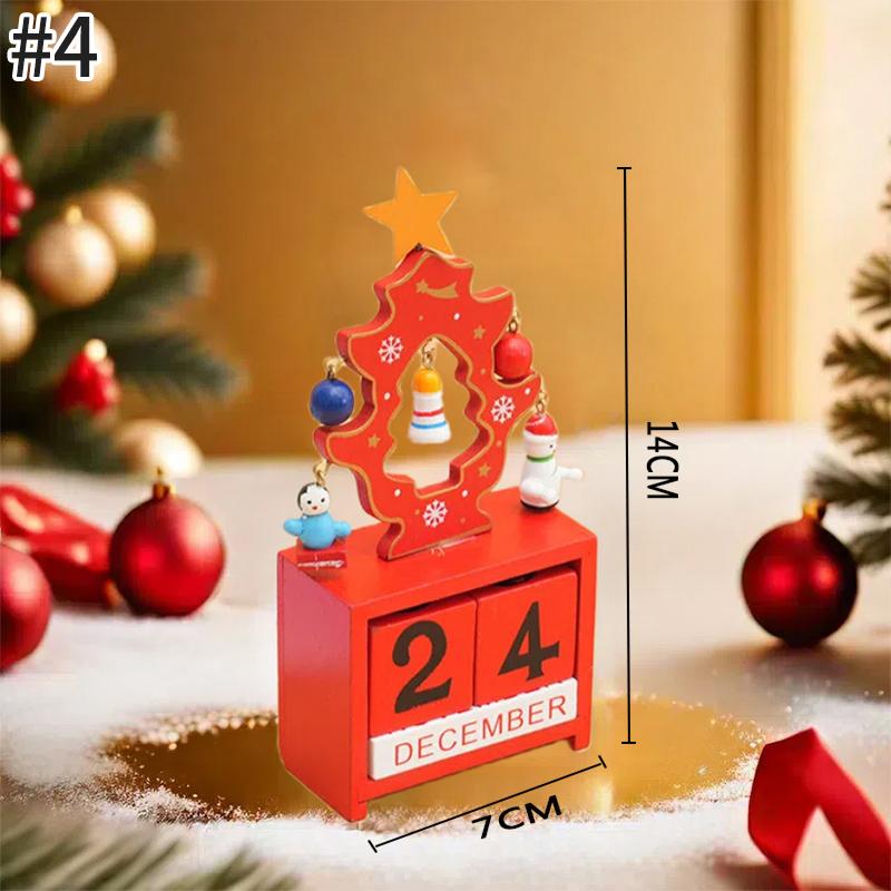 Wooden Christmas Tree Calendar Christmas Party Children's Gift Countdown Christmas Eve Gift Wooden Desktop Calendar Ornament