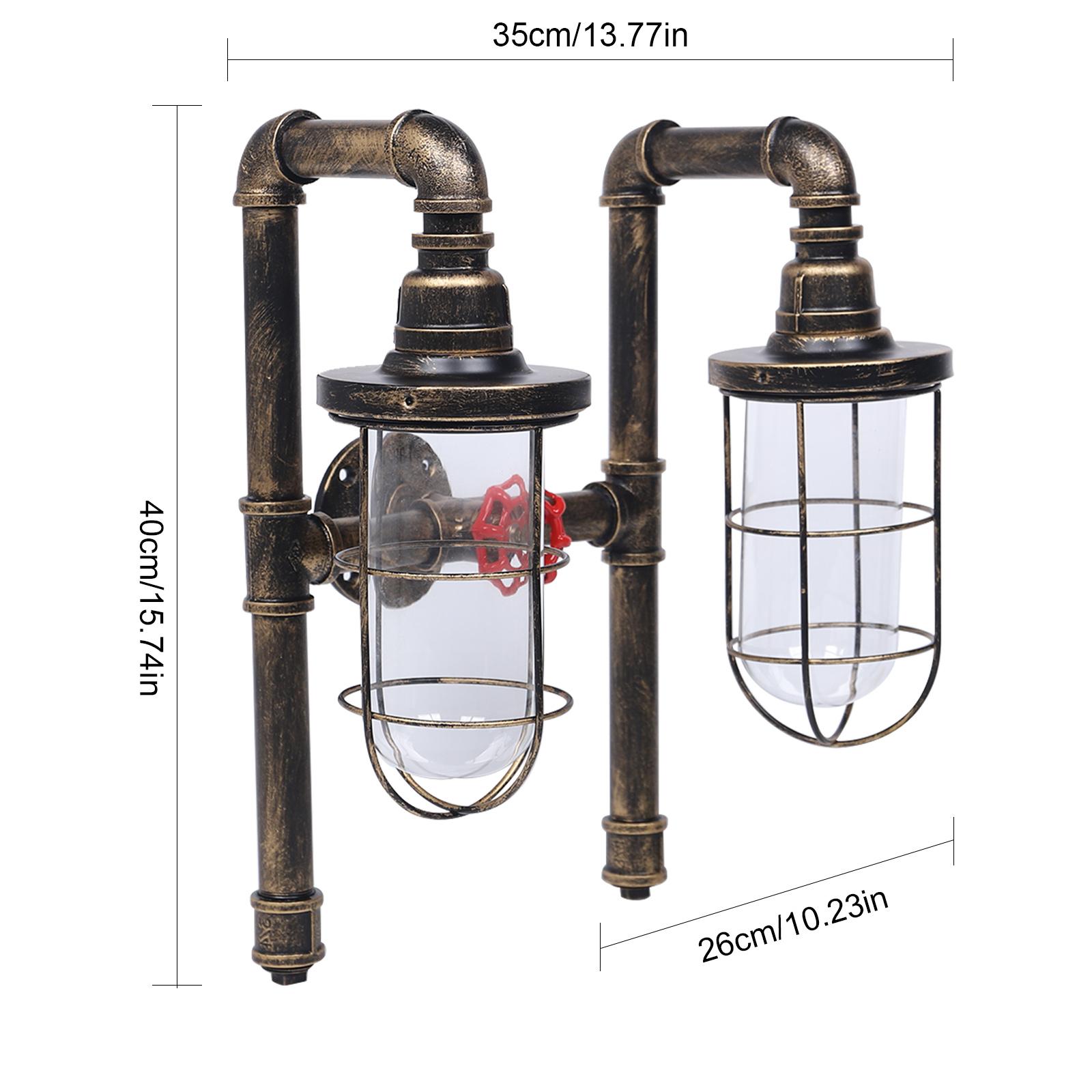

Винтажный настенный светильник Industrial Metal E26 Industrial Water Pipe Wall Light Indoor Aisle Hallway Living Room Bedroom бронзовый