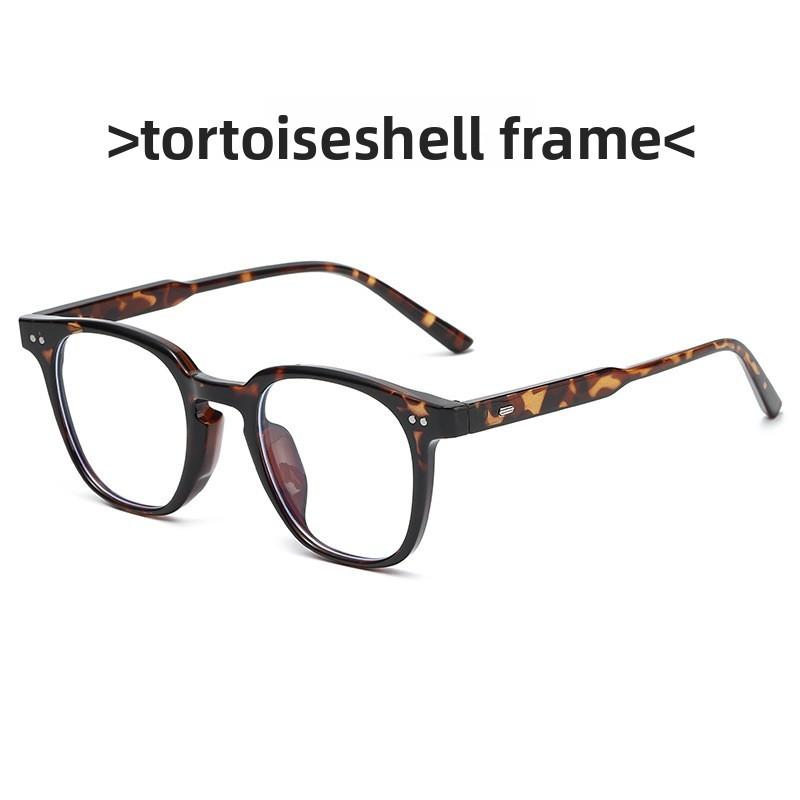 Gm Korean Vintage Square Flat Glasses With Blue Light Blocking For Fashionable Commuting