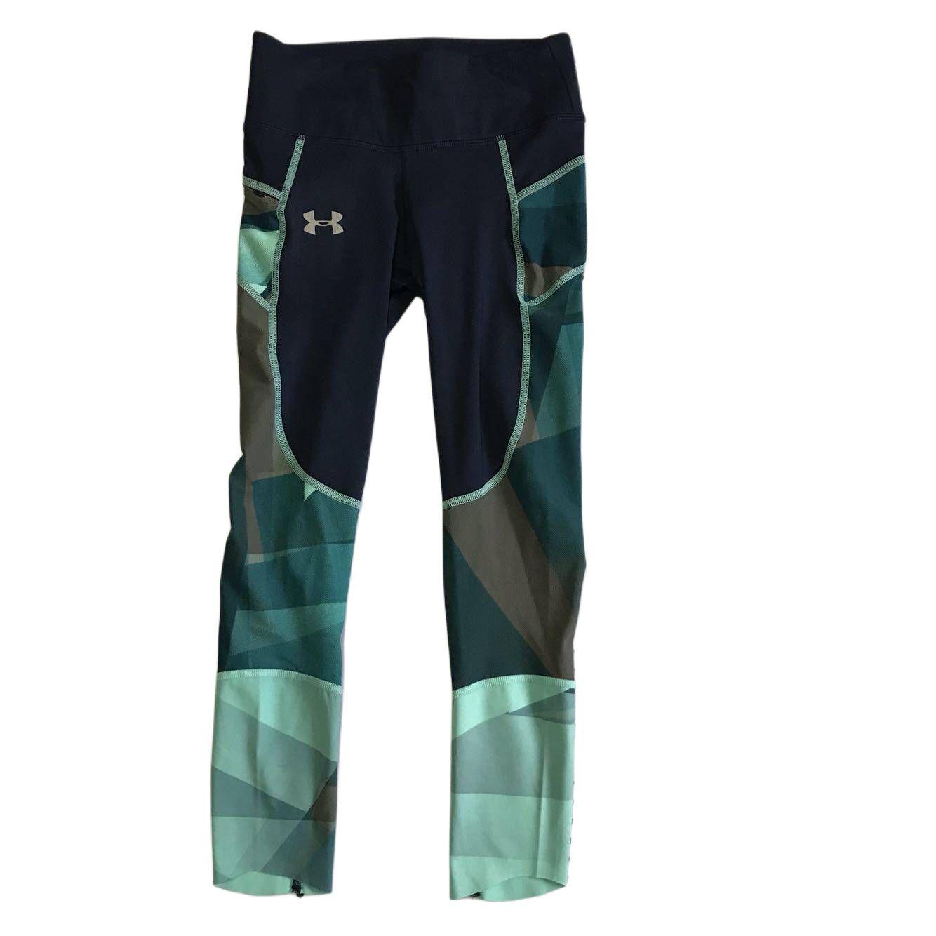 Under Armour Color Blocked Slim Fit Knitted Sports Pants Women bottoms 1323048-408 XS