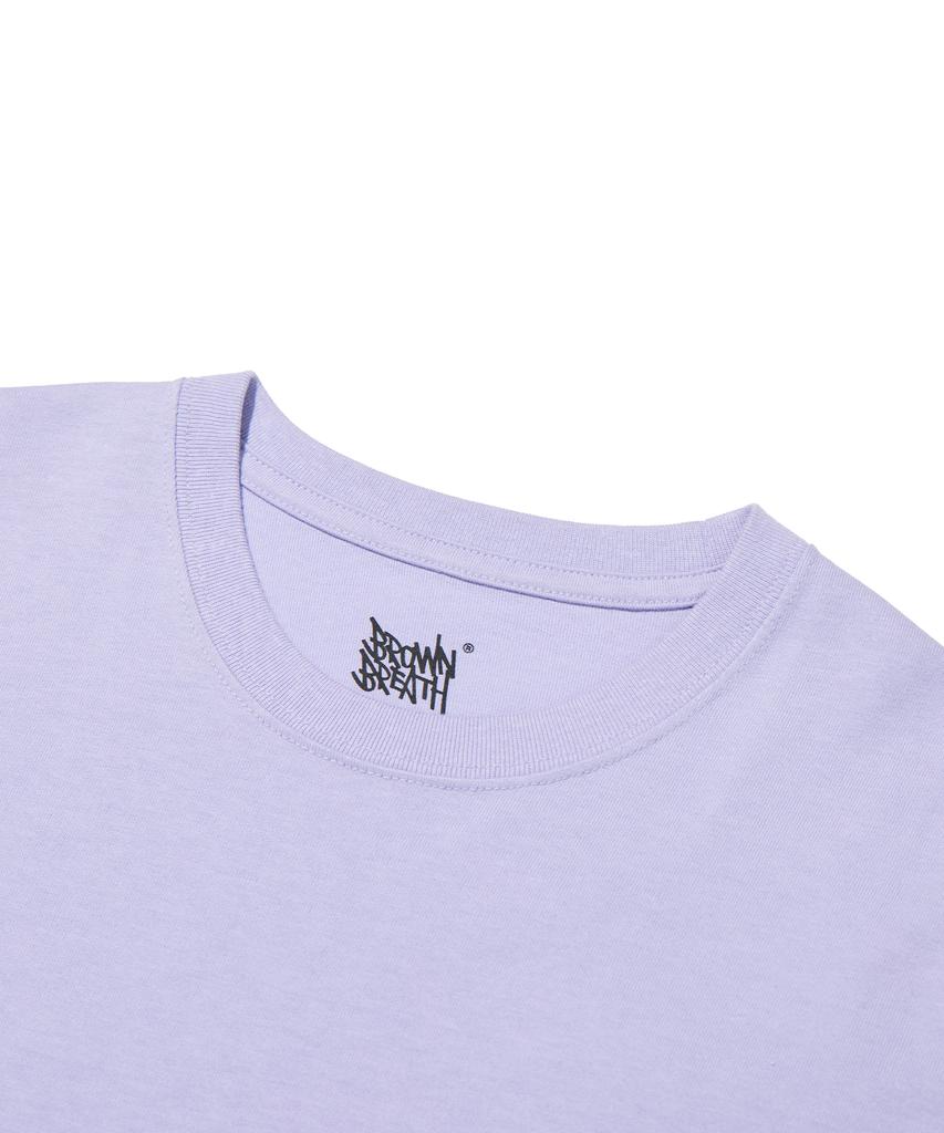 BROWNBREATH W Tag Crop Tee - Purple