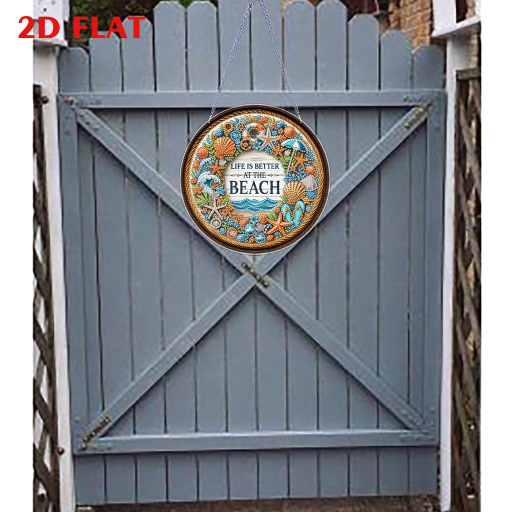 Flower 2D Flat DIY Hanging Gem Art Paintings Charm Acrylic Crystal Painting Crafts Kit for Adults Gift Home Wall Or Window Decor