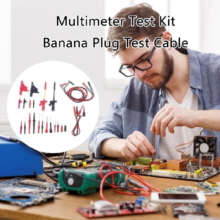 25Pcs Digital Electrical Multimeter Testing Test Leads Set with Wire Piercing Probes Set Professional Test Leads Set