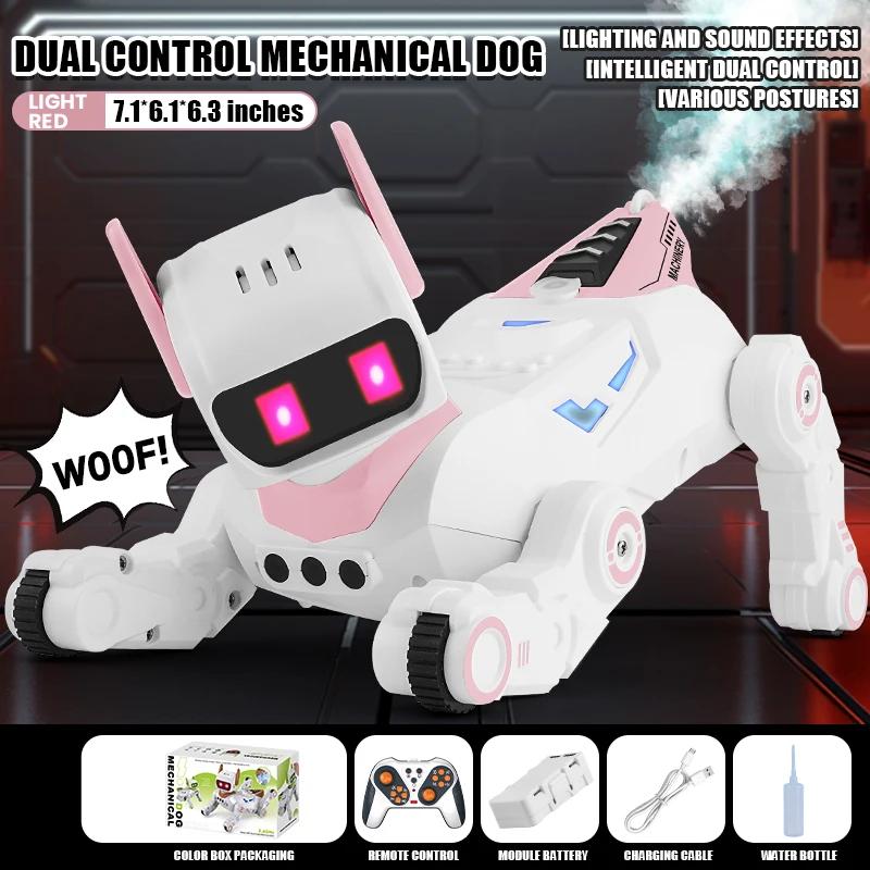 RC Robot Dog Electronic Stunt Pet with Light Sound Spray Interactive Touch Programmable Smart Mechanical Dog Kids Birthday Gift