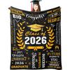 Graduation Blessings Quotes Blanket Printed Nap Blanket Sofa Flannel Blanket Graduation Season Gift