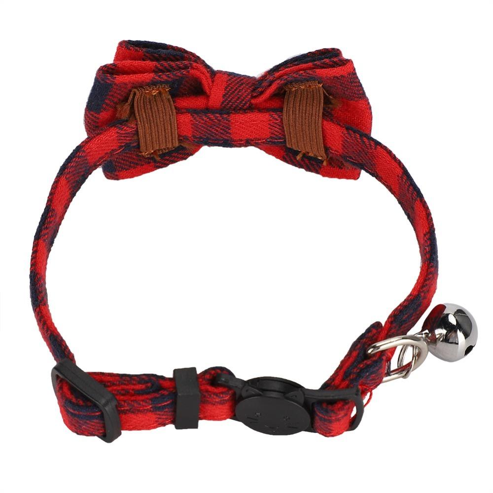 Bowknot Cat Collar Plaid Kitten Collar Decorative Bowtie Collar  Kitty