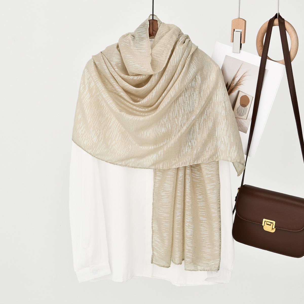 

Новый серебристый серебристый яркий шелковый шарф ручной работы, высококачественный женский полиэстеровый солнцезащитный мягкий платок для головы 180*77cm