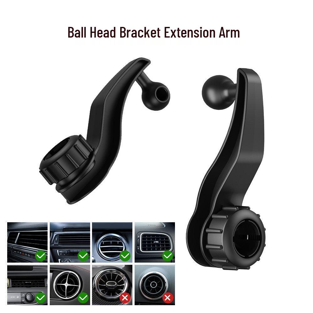 17mm Ball Head Car Vent Phone Holder & Extension Rod for Navigation