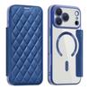Luxury Plating Edge Clear Magnetic Charging Case For IPhone 17 Pro Max Air 16 15 Plus Fold Leather Card Bracket Shockproof Cover
