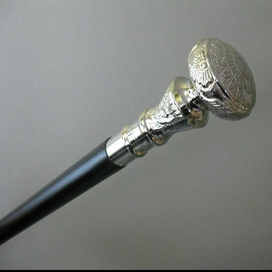 Designer Walking Cane Wooden Walking Stick Silver Brass Handle Knob Gift