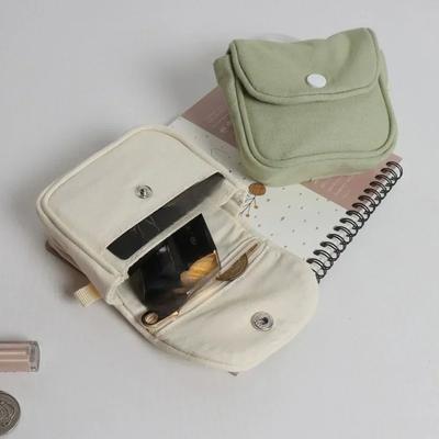 Portable Coin Purse New Solid Color Mini Wallet Lightweight Cotton Headphone Bag Women Key Pouch Travel Card Holder