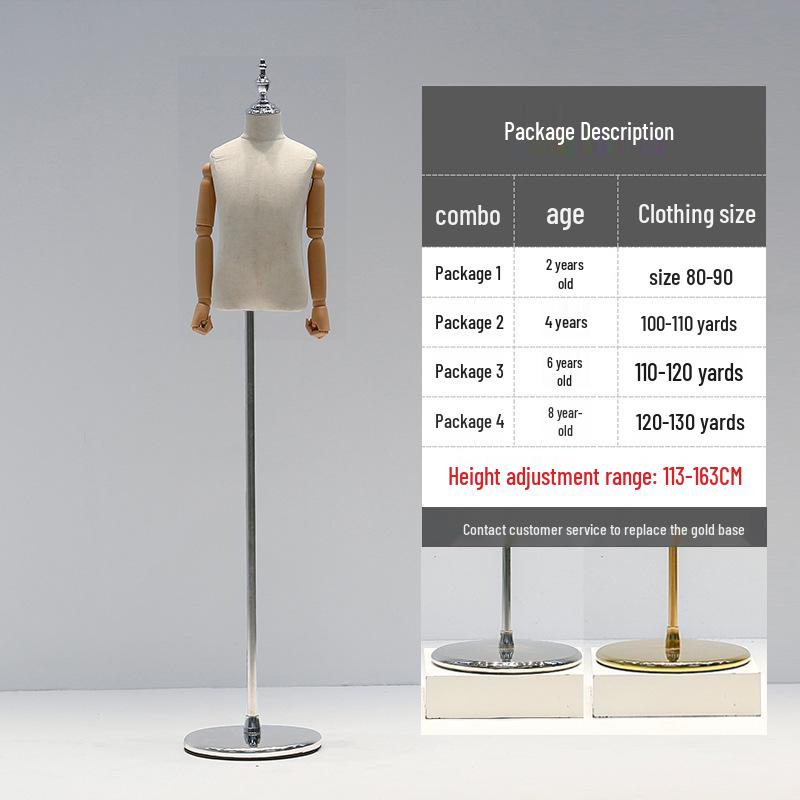 

Дитячий манекен для демонстрації одягу до пояса з головою для хлопчиків та дівчаток Age 2