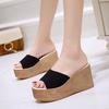 Women's shoes muffin thick-soled heightening table women's sandals slippers one-word casual outer wear sandals