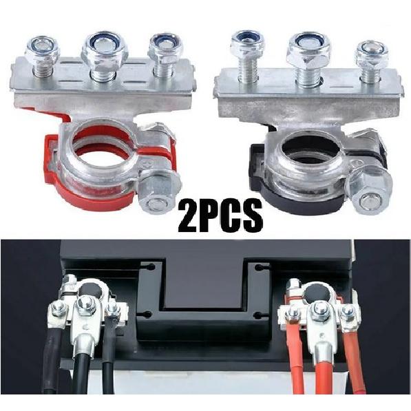 ()1Pair Automotive Car Top Post Battery Terminals Wire Cable Connectors Clamp