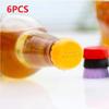 6PCS Silicone Bottle Cap Color Round Soft Glue Plug Keeps Fresh Vacuum Sealing Champagne Bottle Creative Kitchen Tool