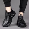 Thick Sole Versatile Clunky Sneaker For Men  Genuine Leather Lace Up Breathable Casual Sports Shoes Increased Soft Soles