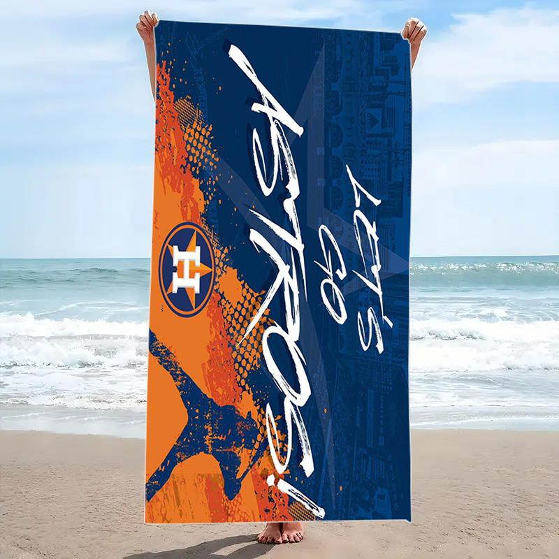 Houston Astros Print Beach Towel, Large Soft Quick Dry Towel for Beach Camping Swimming