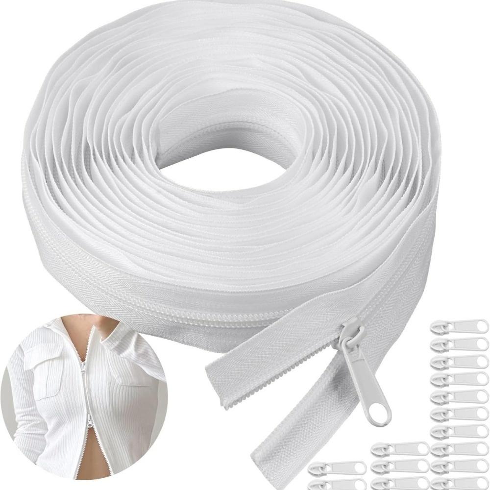 Contrast Color Bag Zipper Set 5m Zipper 5 Zipper Puller Slider Closure Zip Sewing Accessories