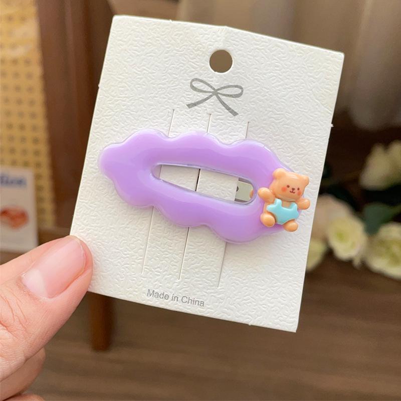 Adorable Bear Hair Clip for Girls: Duckbill Side Bangs Clip, Children's BB Star Hairpin.