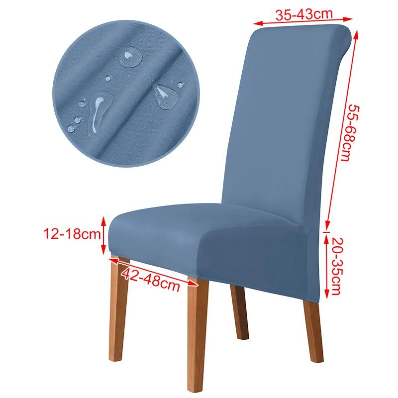 100%Waterproof Fabric Chair Cover Elastic XL Size Slipcover Solid Color Long Back Chair Covers Washable For Kitchen Home Hotel