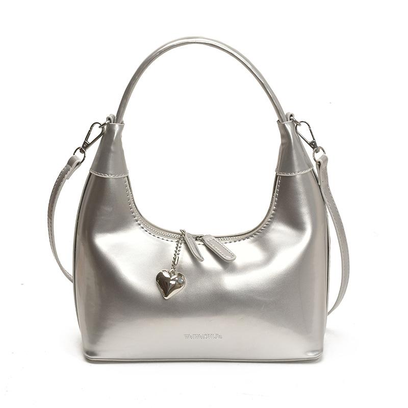 Premium sense niche bag women's summer 2025 new fashion shoulder messenger bag Korean version glossy portable dumpling bag