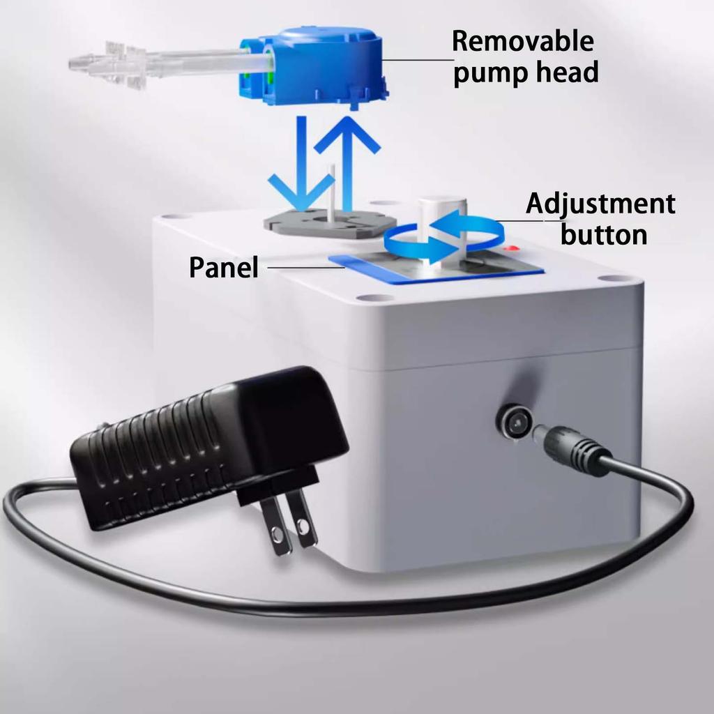Mikro nastavitelná peristaltická pumpa, 12V Mini elektrická DC dávkovací vodní samonasávací pumpa, 10~60 ml/MIN