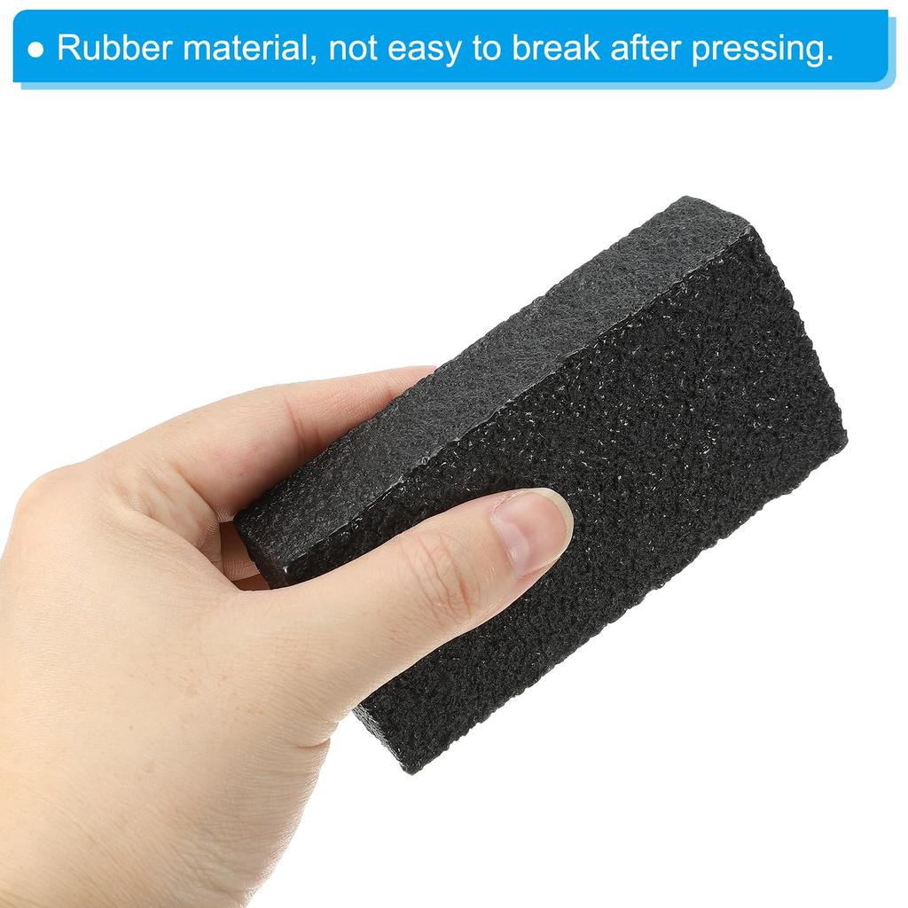 PATIKIL Pickleball Paddle Rectangular Rubber Pickleball Racket Dust Remover Bar Black 10x5x2.5cm Eraser, 5-Piece Cleaner,