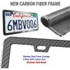 Carbon Fiber License Plate Frame- 100% Handcrafted Real Carbon Fiber Cloth Wrapped Holder, Slim Black Stainless Steel Car Tag Cover With Screws Caps,