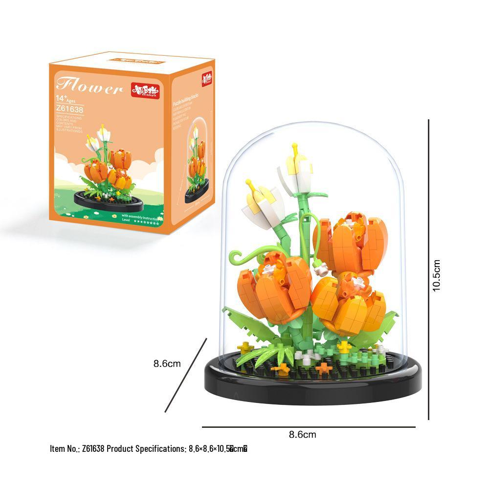 Preserved Lily of the Valley Micro-particle Building Blocks Educational Desktop Ornament Toy
