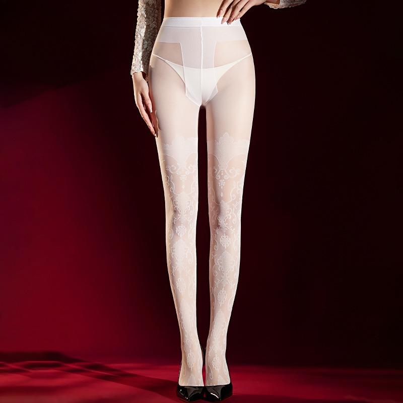 Jacquard Stockings Women Sexy Hollowed Out Floral Patterns Pantyhose Ultra Thin Hosiery Lady Transpant Tights Leggings