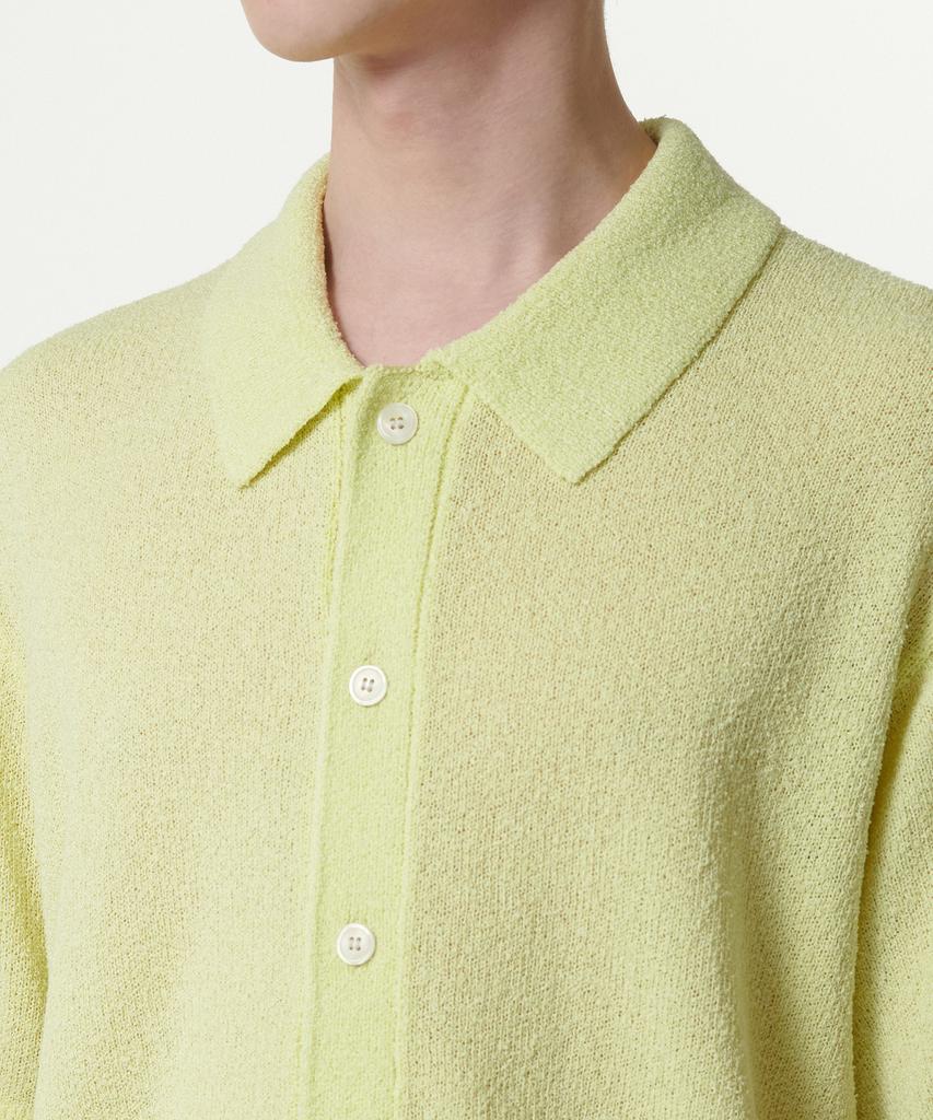 Musinsa Standard Boucle Collared Short Sleeve Cardigan [Lemon]