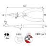 TOP Industrial Needle Nose Bent Stainless Made in Japan (TOP) Pliers, 1.2mm Tip, Non-serrated, 60° Bent, Spring-Loaded, Steel, NN-100B, Tsubame-Sanjo,