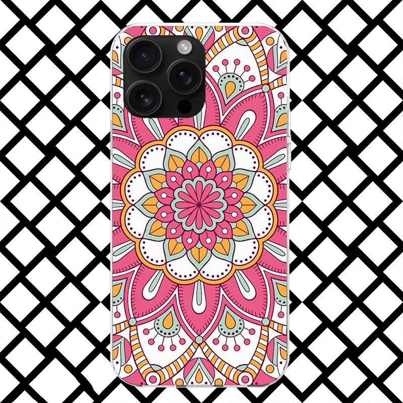 

Indian Pattern Mandala Phone Case for iPhone 17 Air 16 16E 15 14 Plus 13 Mini 12 11 Pro Max 7 8 + SE 2020 Soft Cover Fundas 17 A iPhone 14 Pro Max