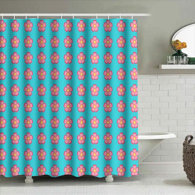 Floral Shower Curtain Waterproof Vintage Flower Pattern Bathroom Decor Farmhouse Rustic Home Textile Washable Liner